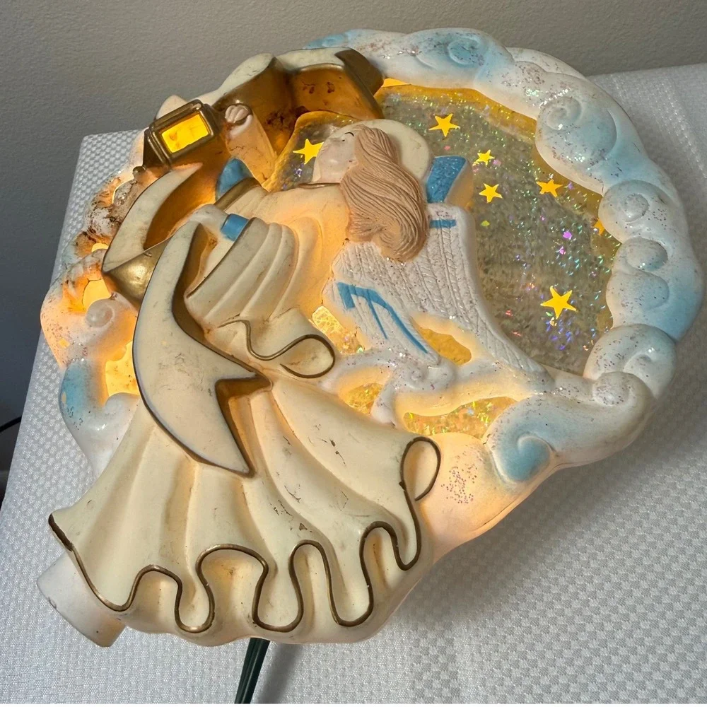 Vtg Bradford In Motion Angel Cherub Tree Topper Lighted Christmas Whimsy‎ TESTED